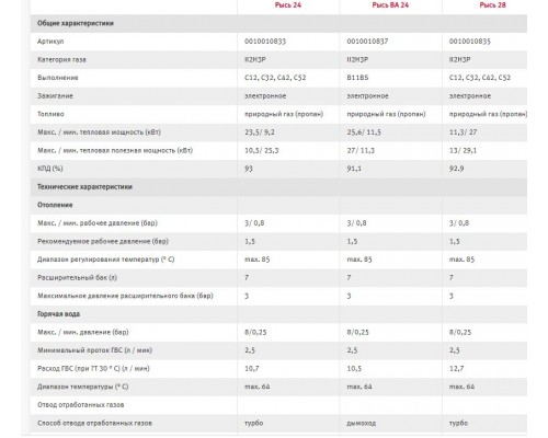 PROTHERM Котел газовый Lynx 24 (Рись) // дымох. НТП 23,5 кВт