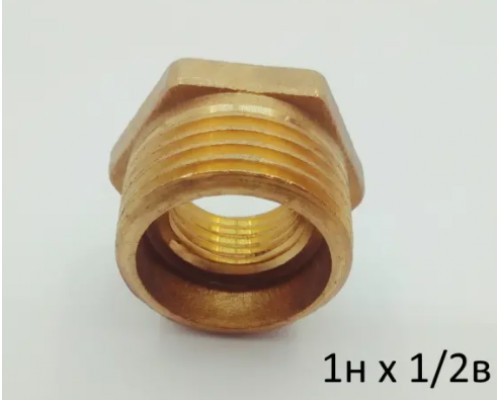 0761.02 Футорка 1/2В-1"Н ЛАТУНЬ