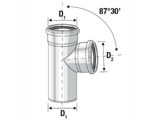 Valrom Тройник канализац. 40/40/87 ПП