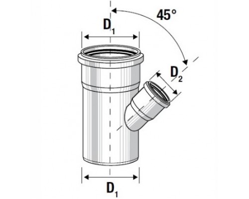 Valrom Тройник канализац. 40/40/45 ПП