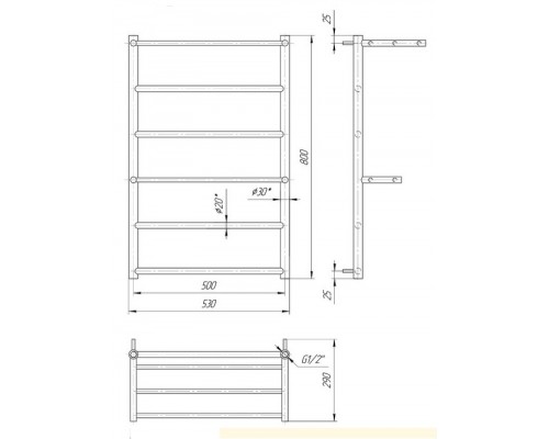 MARIO Рушникосушка Анкона 800х530/500 (1.1.3902.01.P)