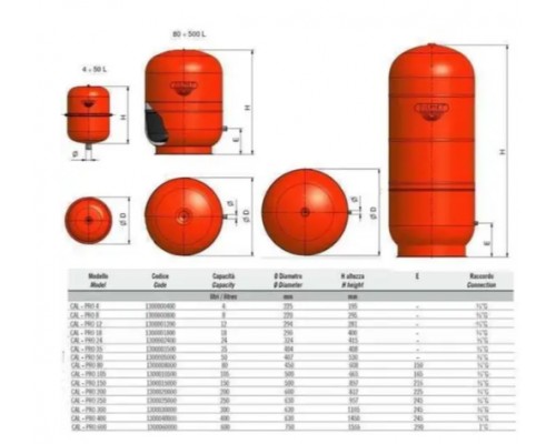 ZILMET CAL-PRO Бак для с/отопл 80л 4bar кругл.