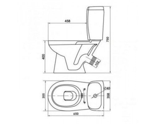 CERSANIT 19 К031 Компакт KORAL R031 КОС 3/6л бок с сид