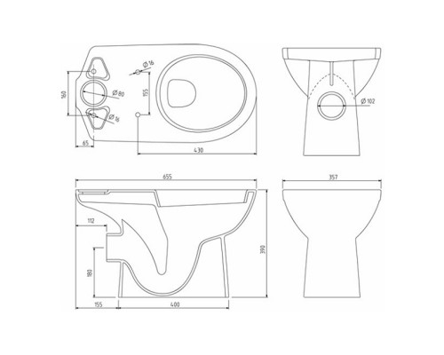 KOLO M39043000 NOVA PRO Унитаз-компакт низ, 6/3 л, дюропл сиденье (M33200+M34013+M30111)