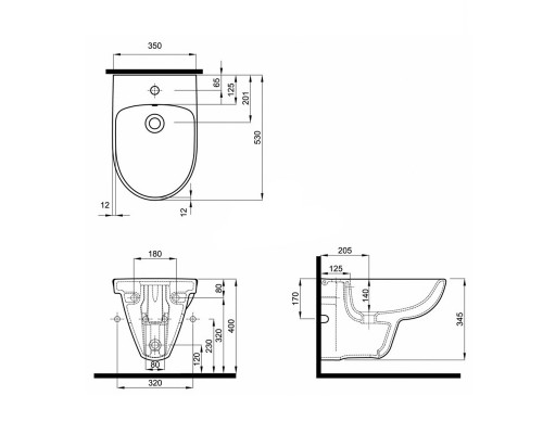 KOLO M35100000 NOVA PRO Биде подвесное овальное