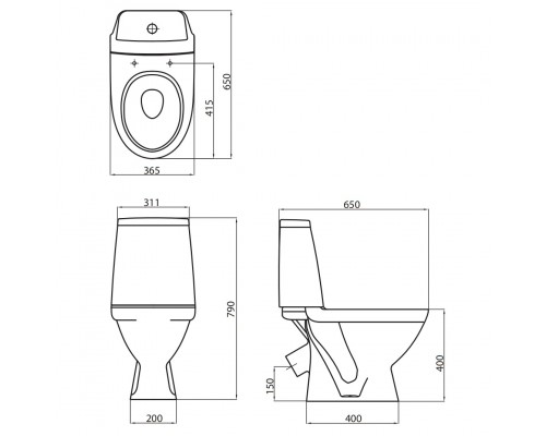 KOLO (L39003) Компакт MODO, КОС 3-6, ниж.подв + сид. дюропласт свободнопадаюш