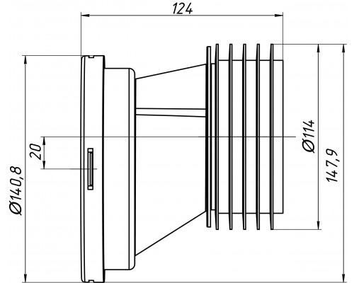АНИПЛАСТ W0220 Фановая труба жесткая для унитаза, эксцентр 20 мм