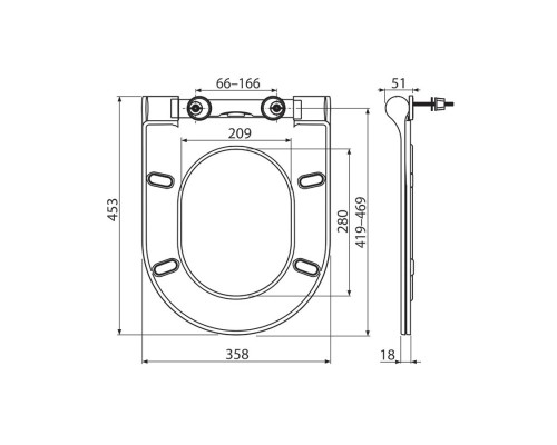 RAVAK X01550 WC Сиденье с крышкой Uni Chrome Slim white