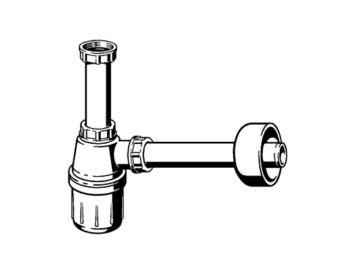 VIEGA (108694) Cифон для раковины з розеткою (пластик) 1 1/4 x 1 1/4, б/г