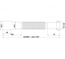 АНИПЛАСТ Гибкая труба (К216) 11/4*40/50 длина 800 мм-1550 мм