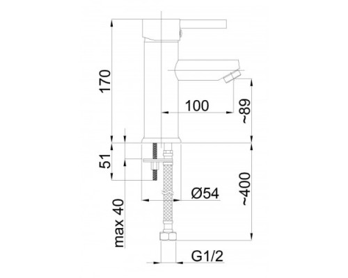 RUBINETA ULTRA -18 (U80008) Смеситель для умывальника (ЛИТВА)