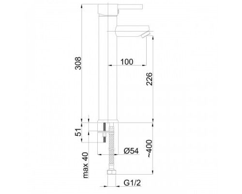 RUBINETA ULTRA-18D (UD0008) Смеситель для кухни высокий (ЛИТВА)