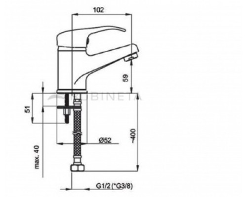 RUBINETA MARS ALUM P-18 (P80013) Смес. д/умывальника (ЛИТВА)