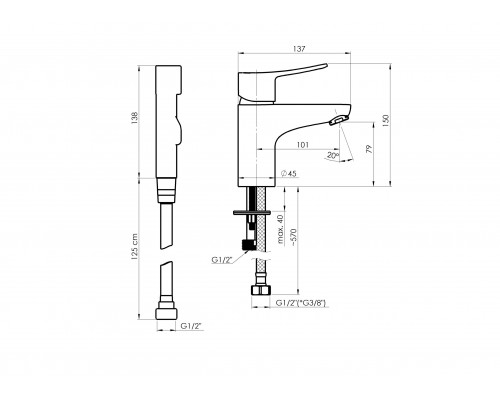 RUBINETA Static-17 (A70008N) Смеситель для умывальника + биде (ЛИТВА)
