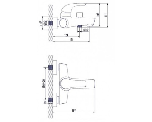 RUBINETA FORTE-10 (540013) Смеситель для ванны элит (ЛИТВА)
