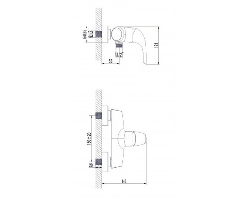 RUBINETA FORTE-12 (540014) Смеситель для душа элит (ЛИТВА)
