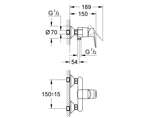 GROHE BauLoop 23340000 (старый арт. 32816000) смеситель для душа