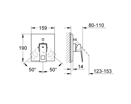 Eurocube Eurocube Смеситель накладка для ванны, однорычажный 19896000