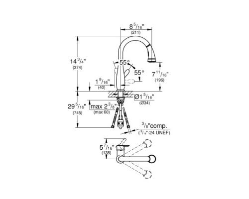 GROHE Parkfield 30213ZB0 Смеситель для кухни, однорычажный 30213ZB0