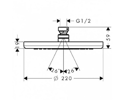 Hansgrohe 26464000 Croma 220 Верхний душ