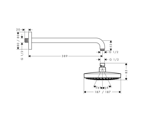 HANSGROHE Croma Select E 27294000 душевая система скрытого монтажа с термостатом