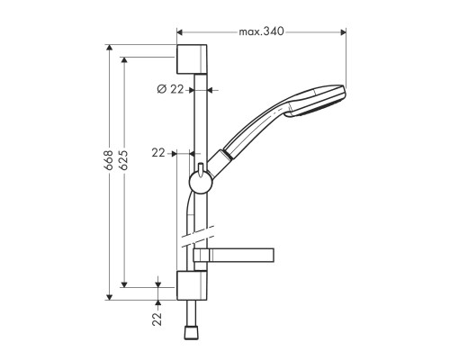 HANSGROHE Croma 100 27772000 душевая стойка (стойка+лейка+шланг)