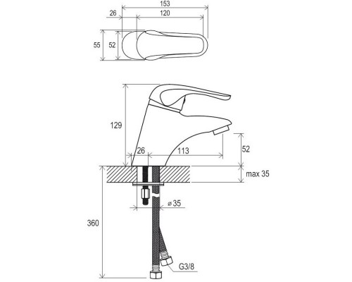 RAVAK X070022 RS 012.00 Смеситель для умывальника