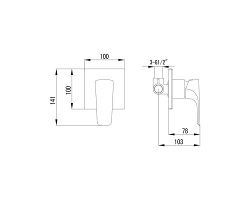 IMPRESE VALTICE (VR-15320 (Z)) смеситель скрытого монтажа для душа (Чехия)