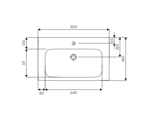 KOLO MODO L31980000 Умывальник 80см, с/о