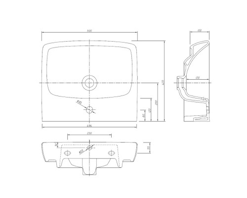 KOLO M31151000 NOVA PRO Умывальник 50 см, прямоугольный,с/о