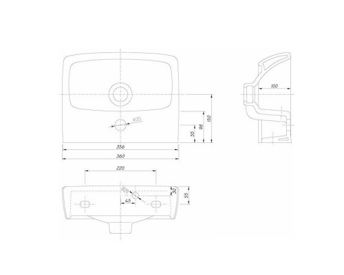 KOLO M32137000 NOVA PRO Умывальник 36 см прямоугольный