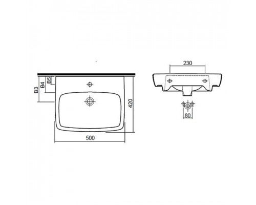 KOLO M31056000 NOVA PRO Умывальник 55 см, прямоугольный, без/о