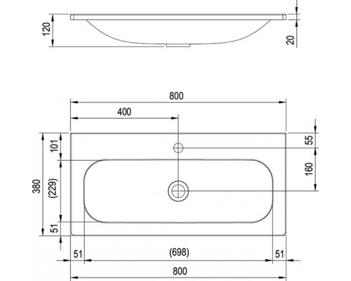 RAVAK XJK01180000 Умывальник RING 800 (снят с производства)
