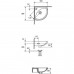 CERSANIT Угловой умывальник SIGMA 32, с/о , угловая