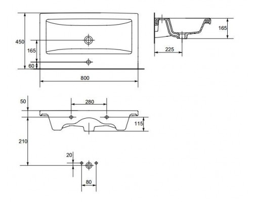 CERSANIT Умывальник мебельн COMO 80