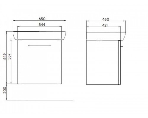 KOLO M39025000 NOVA PRO Комплект: умывальник 65 cм + шкафчик белый глянец