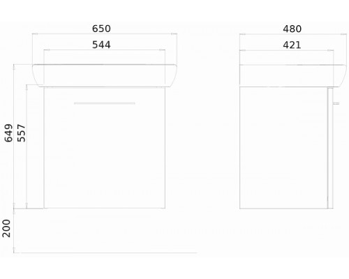 KOLO M39027000 NOVA PRO Комплект: умывальник 65 cм + шкафчик серый ясень