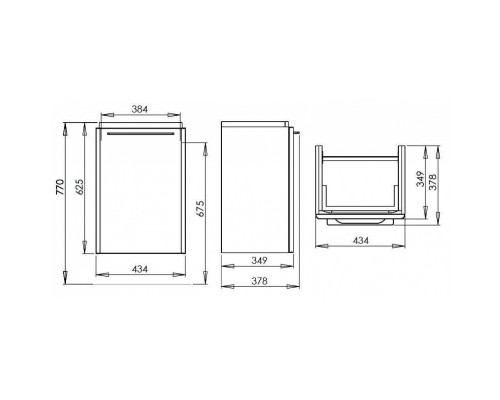 KOLO 89524000 TRAFFIC Шкафчик под умывальник 45 см с дверцей, серый дуб