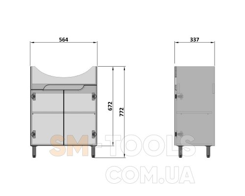 NAU Pm C-60 Тумба PRIME под умывальник CERSANIA 60 (NOVA)