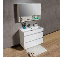 FANCY MARBLE (OKINAVA 800 )Зеркальный шкаф с диодной подсветкой