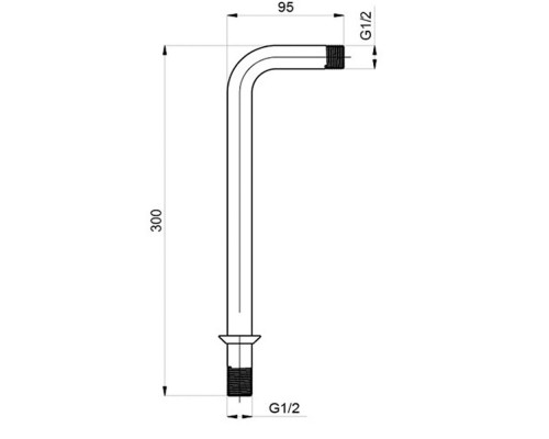 RUBINETA (622900) Колено для лейки душа 30 см