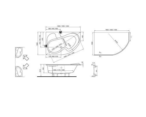 RAVAK CI01000000 Ванная ROSA L 140х105