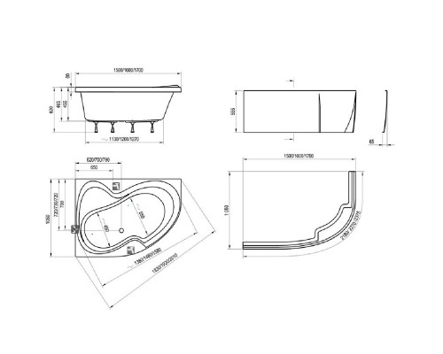 RAVAK CV01000000 Ванная ROSA R 140х105