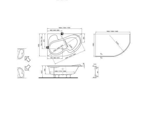 RAVAK CK01000000 Ванная ROSA L 150х105