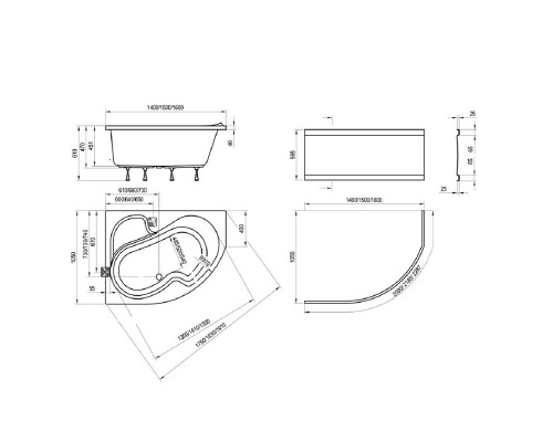 RAVAK CJ01000000 Ванная ROSA R 150х105