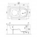 KOLO Ванна акриловая DIUNA 120х70 , сидячая + ножки SN7 (XWP3120)