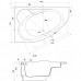 CERSANIT Ванна акрил. KALIOPE (CALABRIA) 170X110 ліва з кріпленням