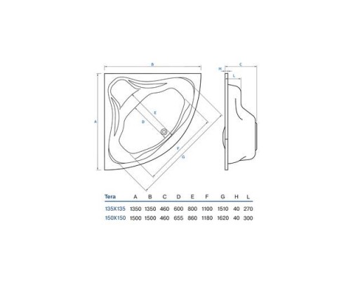 KOLLER POOL 43363  Ванна акрил Tera 135х135 (Австрия)