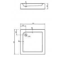 KOLO XBK1480 STANDARD PLUS поддон квадратный 80 x 80 см, глубина 9 см, выпуск 52 мм, с интегрированн