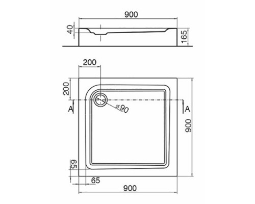 KOLO XBK1690 FIRST поддон квадратный 90 x 90 см, с интегрированной панелью